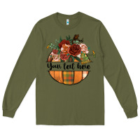 Army Green preview customize floral pumpkin Long Sleeve Tee - BundleAndBundleShop