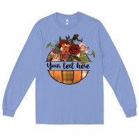 Colony Blue preview customize floral pumpkin Long Sleeve Tee - BundleAndBundleShop