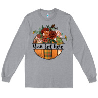 Heather Grey preview customize floral pumpkin Long Sleeve Tee - BundleAndBundleShop