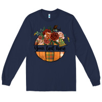 Navy preview customize floral pumpkin Long Sleeve Tee - BundleAndBundleShop