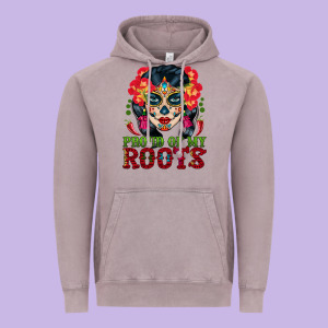 Sugar Skull Woman Proud Of My Roots Vintage Hoodie Designed By Bundleandbundleshop