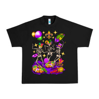 Black Mardi Gras Skeletons Urban Heavy Tee - BundleAndBundleShop