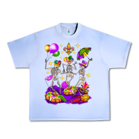 Grape Ice Mardi Gras Skeletons Urban Heavy Tee - BundleAndBundleShop