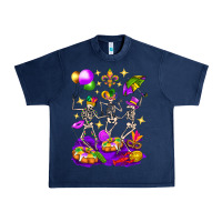 Navy Mardi Gras Skeletons Urban Heavy Tee - BundleAndBundleShop