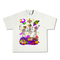 Pistachio Mardi Gras Skeletons Urban Heavy Tee - BundleAndBundleShop