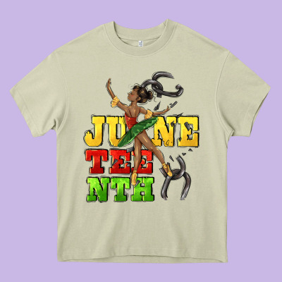Juneteenth Heavy Core Tee Designed By Cowgirlartshop