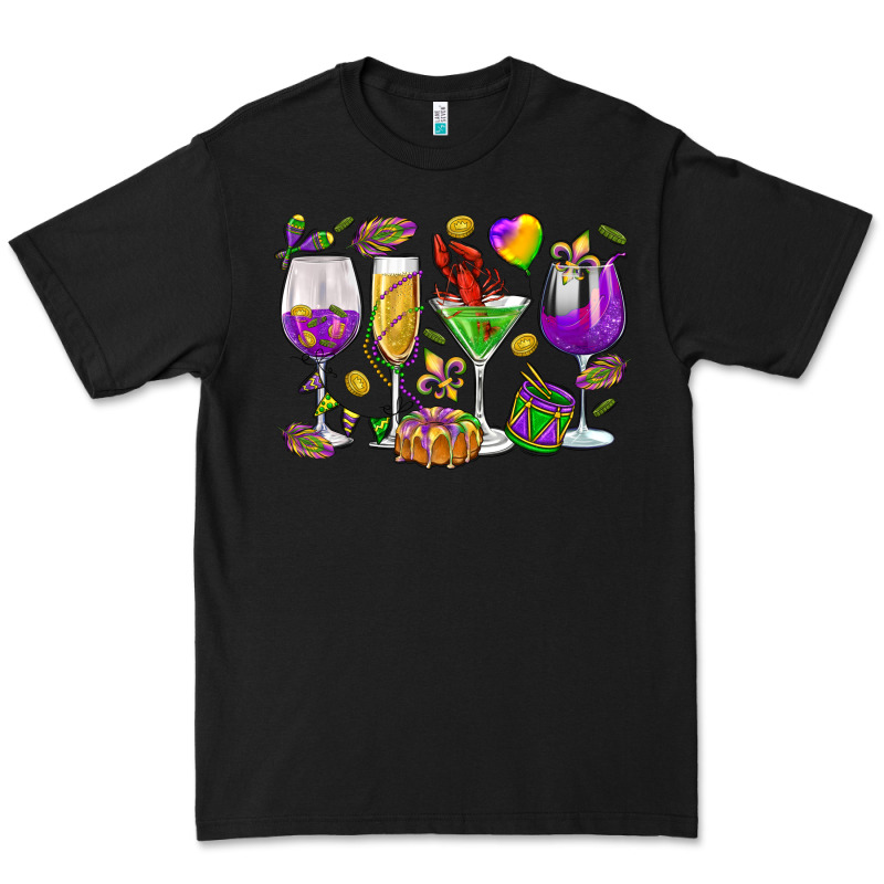 Mardi Gras Wine Glasses Premium Tee by HowdyJamesFarm | Teevron
