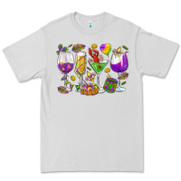 Dove Grey Mardi Gras wine glasses Premium Tee - HowdyJamesFarm