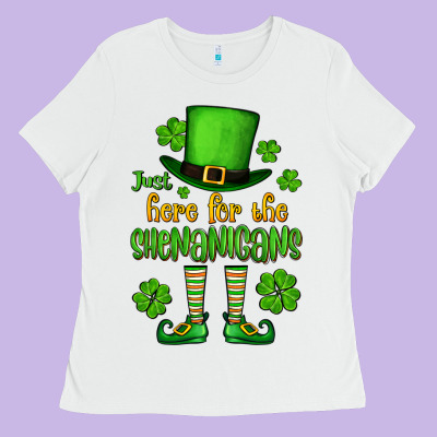 Just Here For The Shenanigans St. Patrick's Ladies Tee Designed By Oliviacreatesart