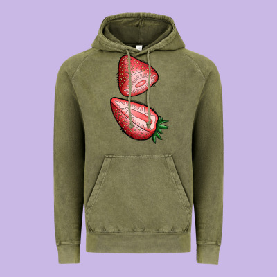 Strawberries 1 Vintage Hoodie Designed By Bundleandbundleshop