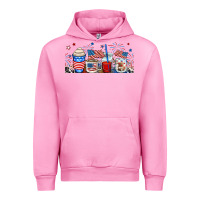 Fuchsia Pink 4th of july coffe cups Urban Hoodie - RanaPortraitStore