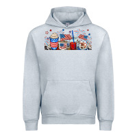 Heather Grey 4th of july coffe cups Urban Hoodie - RanaPortraitStore