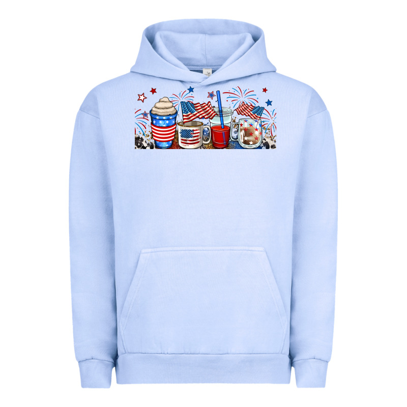 4th Of July Coffe Cups Urban Hoodie by RanaPortraitStore | Teevron
