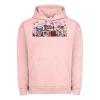 Pigment Salmon 4th of july coffe cups Urban Hoodie - RanaPortraitStore