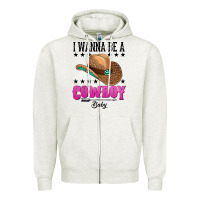 Oatmeal Heather i wanna be a cowboy baby Zipper Hoodie - AdoDesignShop