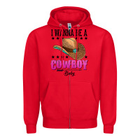 Red i wanna be a cowboy baby Zipper Hoodie - AdoDesignShop
