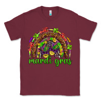 Burgundy Mardi Gras rainbow and masks Classic Tee - HowdyJamesFarm