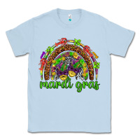 Dusty Blue Mardi Gras rainbow and masks Classic Tee - HowdyJamesFarm