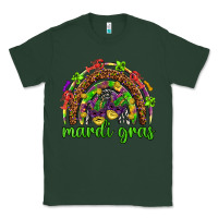 Sports Green Mardi Gras rainbow and masks Classic Tee - HowdyJamesFarm