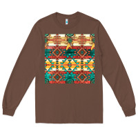 Chestnut native american aztec seamless pattern Long Sleeve Tee - BundleAndBundleShop