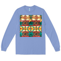 Colony Blue native american aztec seamless pattern Long Sleeve Tee - BundleAndBundleShop