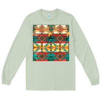 Matcha native american aztec seamless pattern Long Sleeve Tee - BundleAndBundleShop