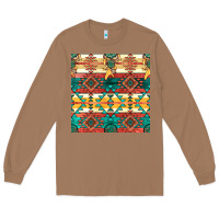 Toasted Coconut native american aztec seamless pattern Long Sleeve Tee - BundleAndBundleShop