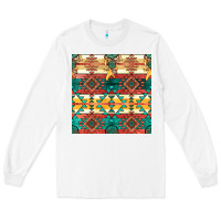 White native american aztec seamless pattern Long Sleeve Tee - BundleAndBundleShop