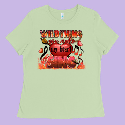 Valentine's Day Wild Thing You Make My Heart Sing Ladies Tee Designed By Fadigitalartstudio