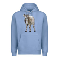 Colony Blue reindeer fawn deer Premium Hoodie - LillyAllenDesigns