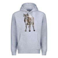 Heather Grey reindeer fawn deer Premium Hoodie - LillyAllenDesigns