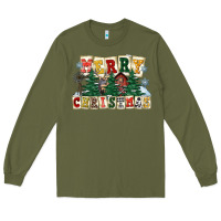 Army Green merry christmas Long Sleeve Tee - FaDigitalArtStudio