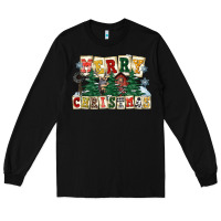 Black merry christmas Long Sleeve Tee - FaDigitalArtStudio