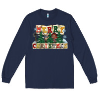 Navy merry christmas Long Sleeve Tee - FaDigitalArtStudio