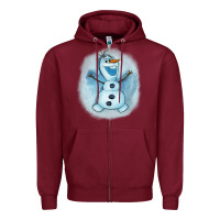 Burgundy olaf snowman Zipper Hoodie - AdoDesignShop