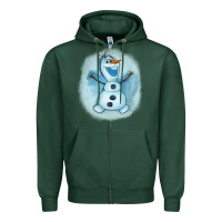 Sports Green olaf snowman Zipper Hoodie - AdoDesignShop