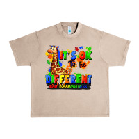 French Oak it's ok to be different autism awareness Urban Heavy Tee - FaDigitalArtStudio