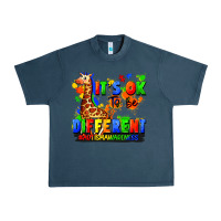 Midnight Navy it's ok to be different autism awareness Urban Heavy Tee - FaDigitalArtStudio