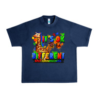 Navy it's ok to be different autism awareness Urban Heavy Tee - FaDigitalArtStudio