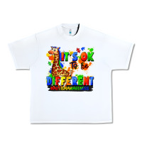 White it's ok to be different autism awareness Urban Heavy Tee - FaDigitalArtStudio