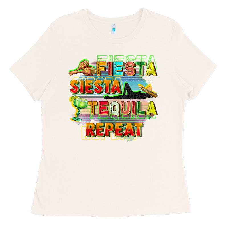 Fiesta Siesta Tequila Repeat Ladies Tee by FaDigitalArtStudio | Teevron