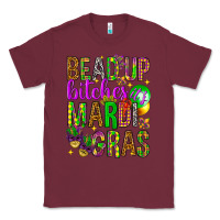 Burgundy Bead up bitches it's Mardi Gras Classic Tee - HowdyJamesFarm