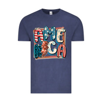 Vintage Denim America with lightning bolt 4th of july Vintage Tee - FaDigitalArtStudio