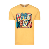 Vintage Mustard America with lightning bolt 4th of july Vintage Tee - FaDigitalArtStudio