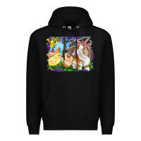 Black easter farm chicks and bunny Premium Hoodie - RanaPortraitStore