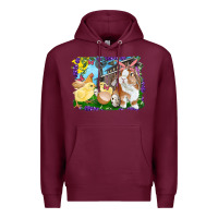 Burgundy easter farm chicks and bunny Premium Hoodie - RanaPortraitStore