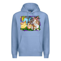 Colony Blue easter farm chicks and bunny Premium Hoodie - RanaPortraitStore