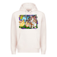 Pale Pink easter farm chicks and bunny Premium Hoodie - RanaPortraitStore