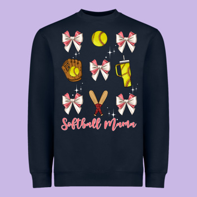 Softball Coquette Bow Heavyweight Sweatshirt Designed By Jahusdesignshop