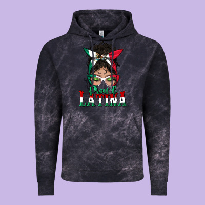 Proud Latina Messy Bun Mama Vintage Hoodie Designed By Bundleandbundleshop